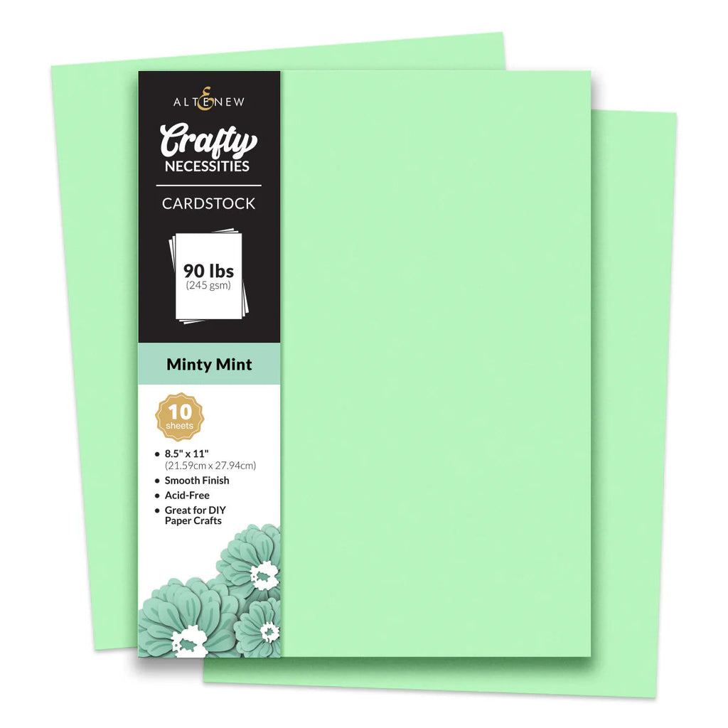 Altenew Crafty Necessities Minty Mint Cardstock 10 Sheet Pack alt8962