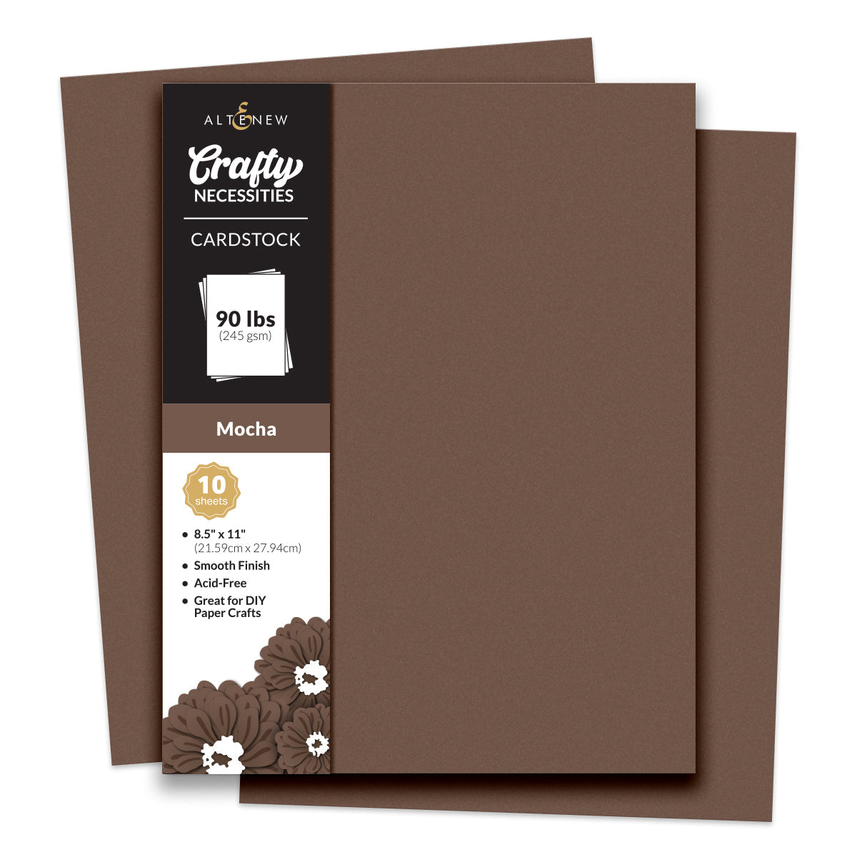 Altenew Crafty Necessities Mocha Cardstock 10 Sheet Pack alt10274