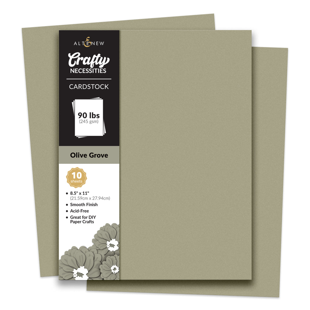 Altenew Crafty Necessities Olive Grove Cardstock 10 Sheet Pack alt11181