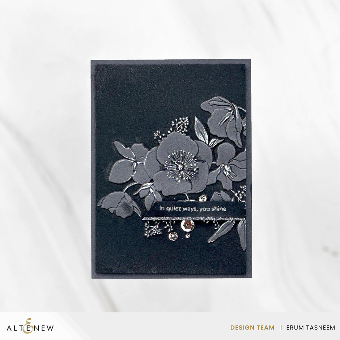 Altenew Crafty Necessities Pure Graphite Cardstock 10 Sheet Pack alt11186 flowers
