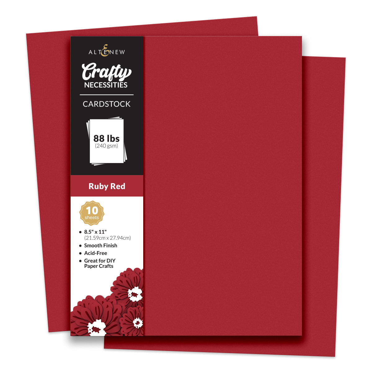 Altenew Crafty Necessities Ruby Red Cardstock 10 Sheet Pack alt8974