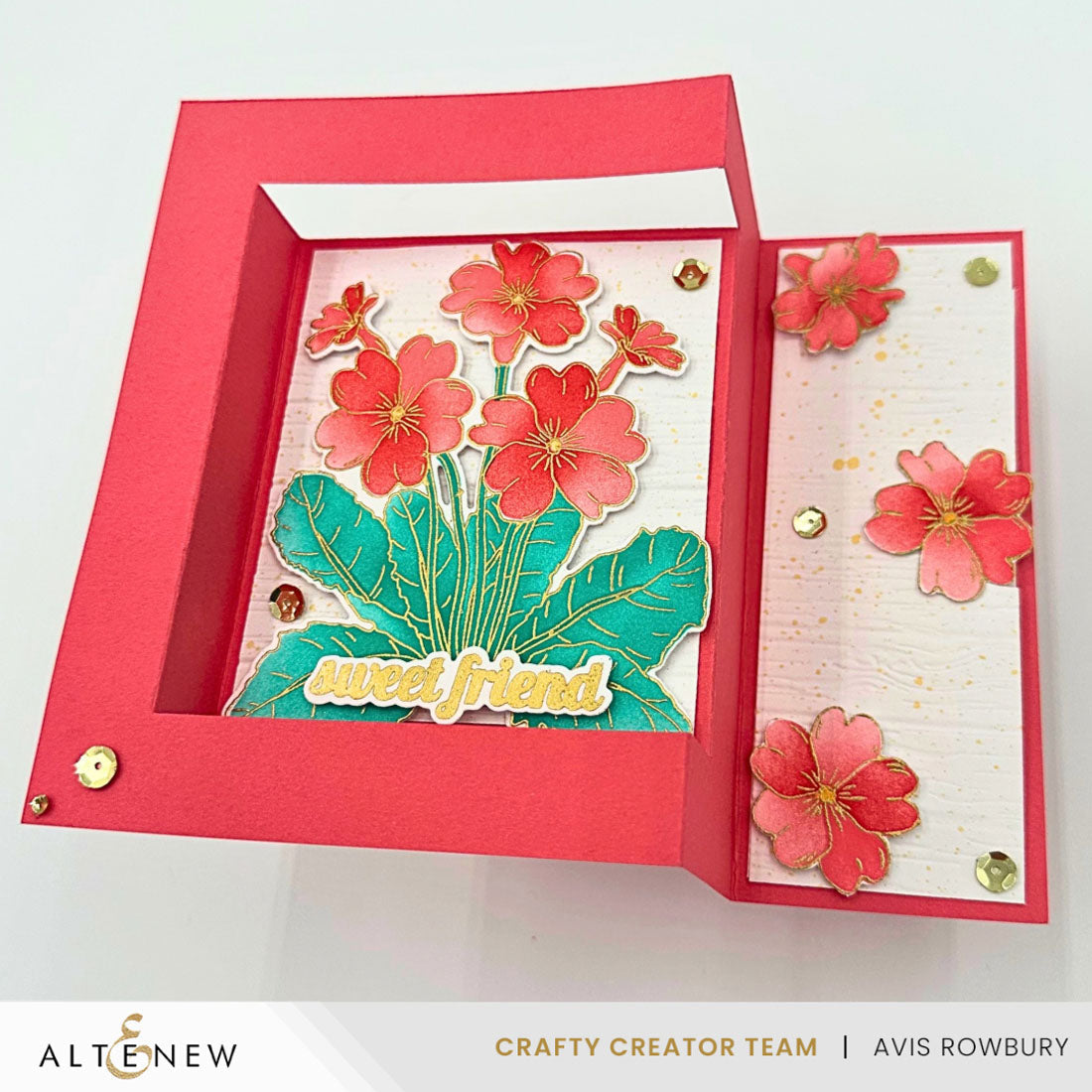 Altenew Crafty Necessities Ruby Red Cardstock 10 Sheet Pack alt8974 flowers