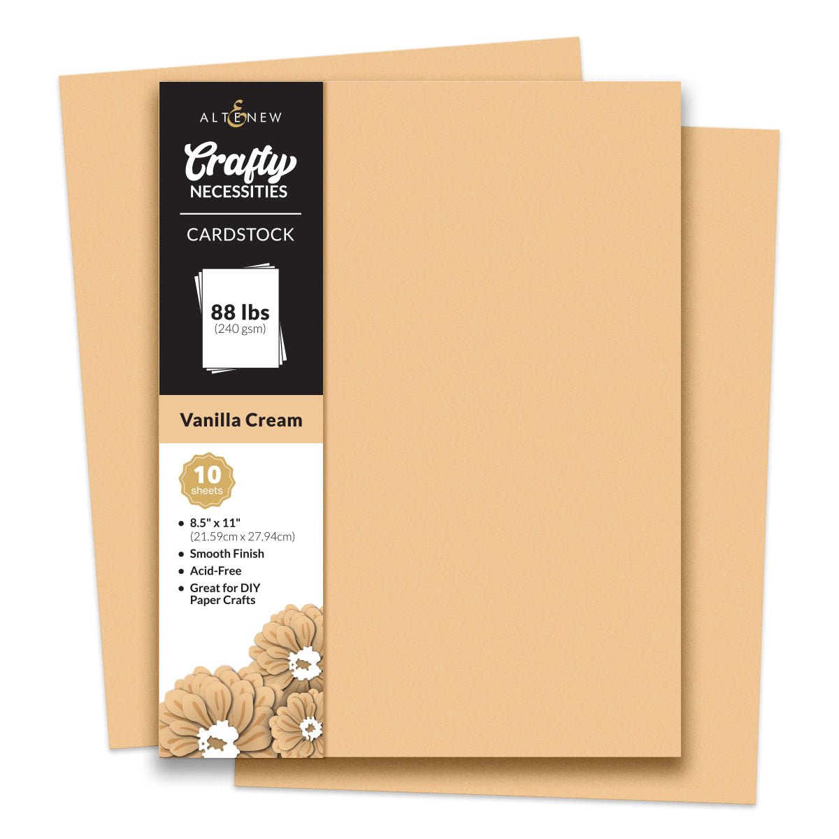 Altenew Crafty Necessities Vanilla Cream Cardstock 10 Sheet Pack alt10276