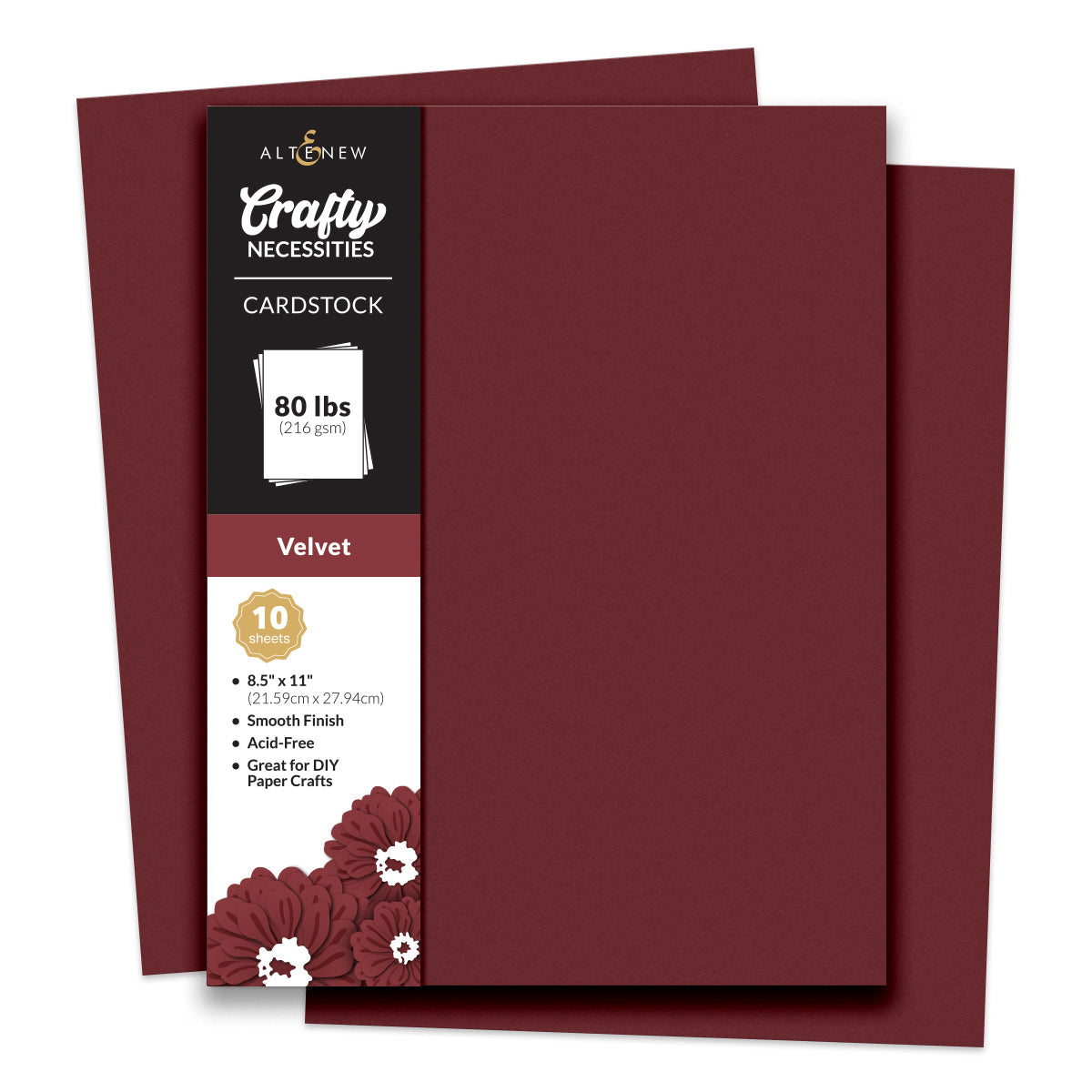 Altenew Crafty Necessities Velvet Cardstock 10 Sheet Pack alt8975