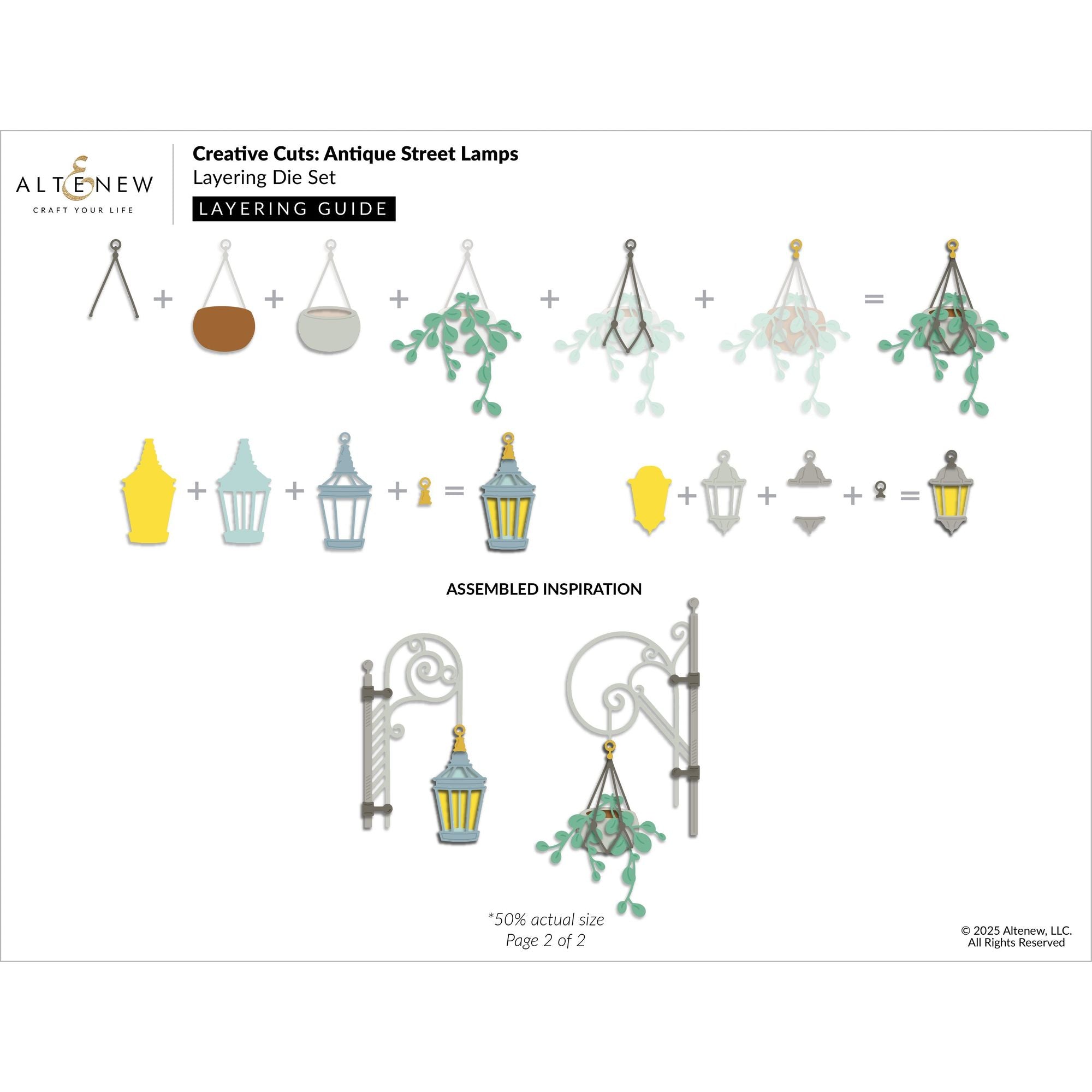 Altenew Creative Cuts Antique Street Lamps Layering Dies alt10779 layering guide 2
