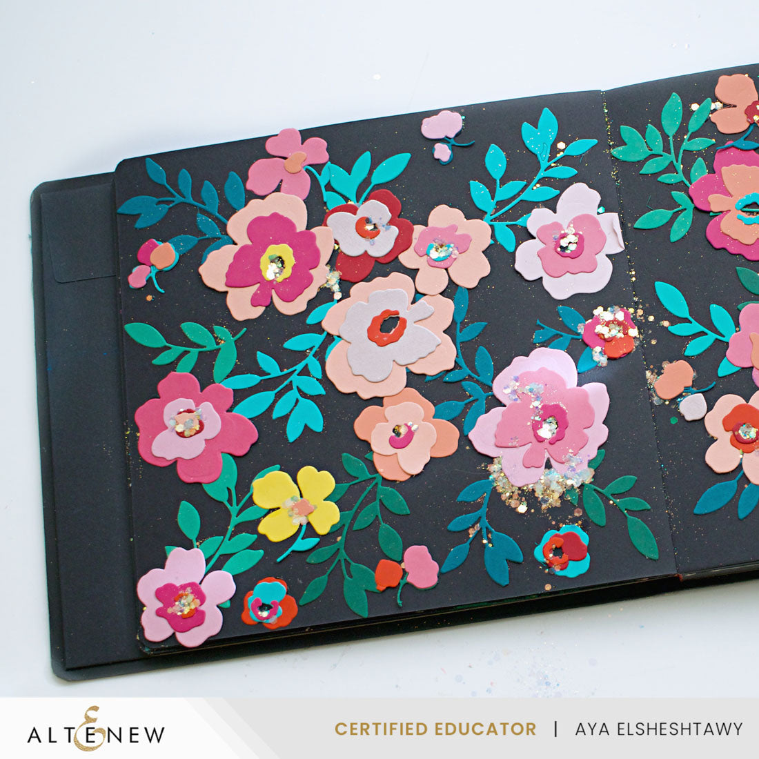 Altenew Creative Cuts Botanical Waltz Layering Dies alt11262 colorful flowers