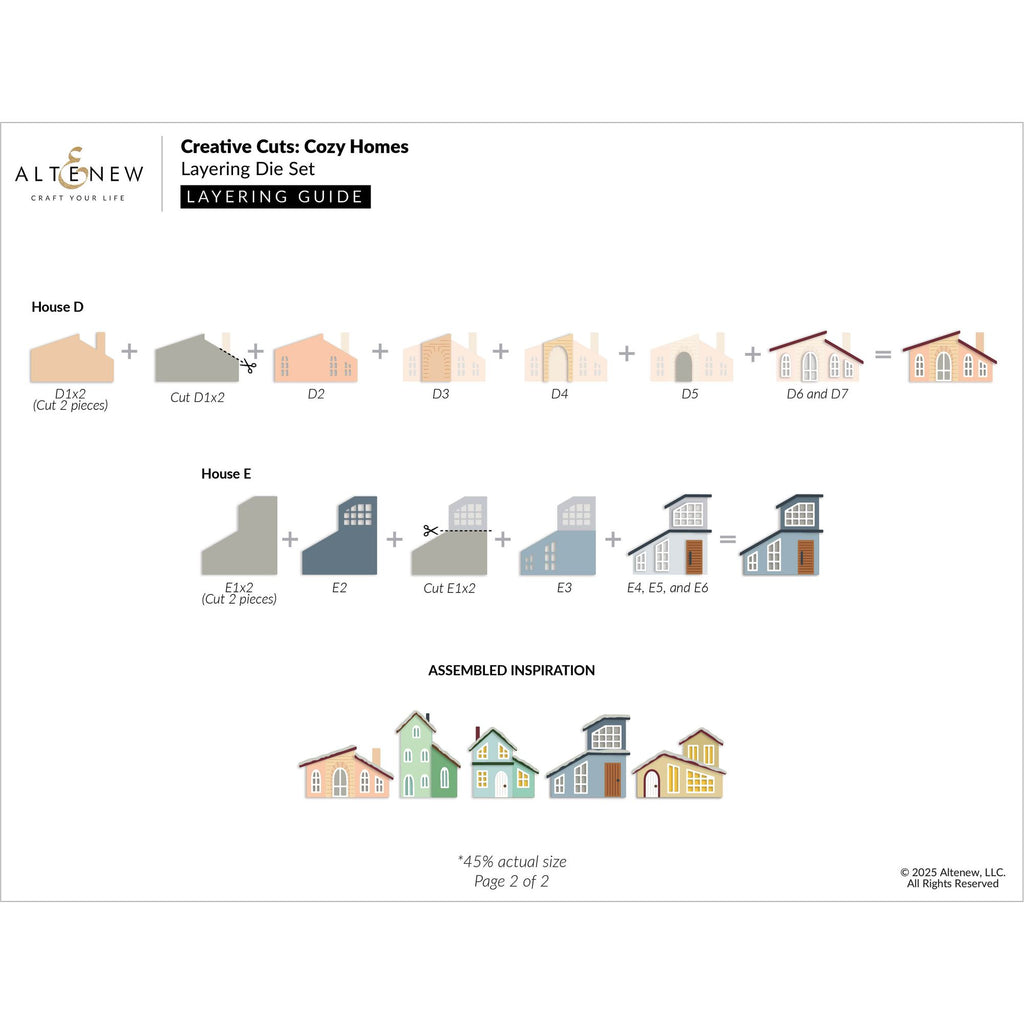 Altenew Creative Cuts Cozy Homes Layering Dies alt10902 layering guide 2