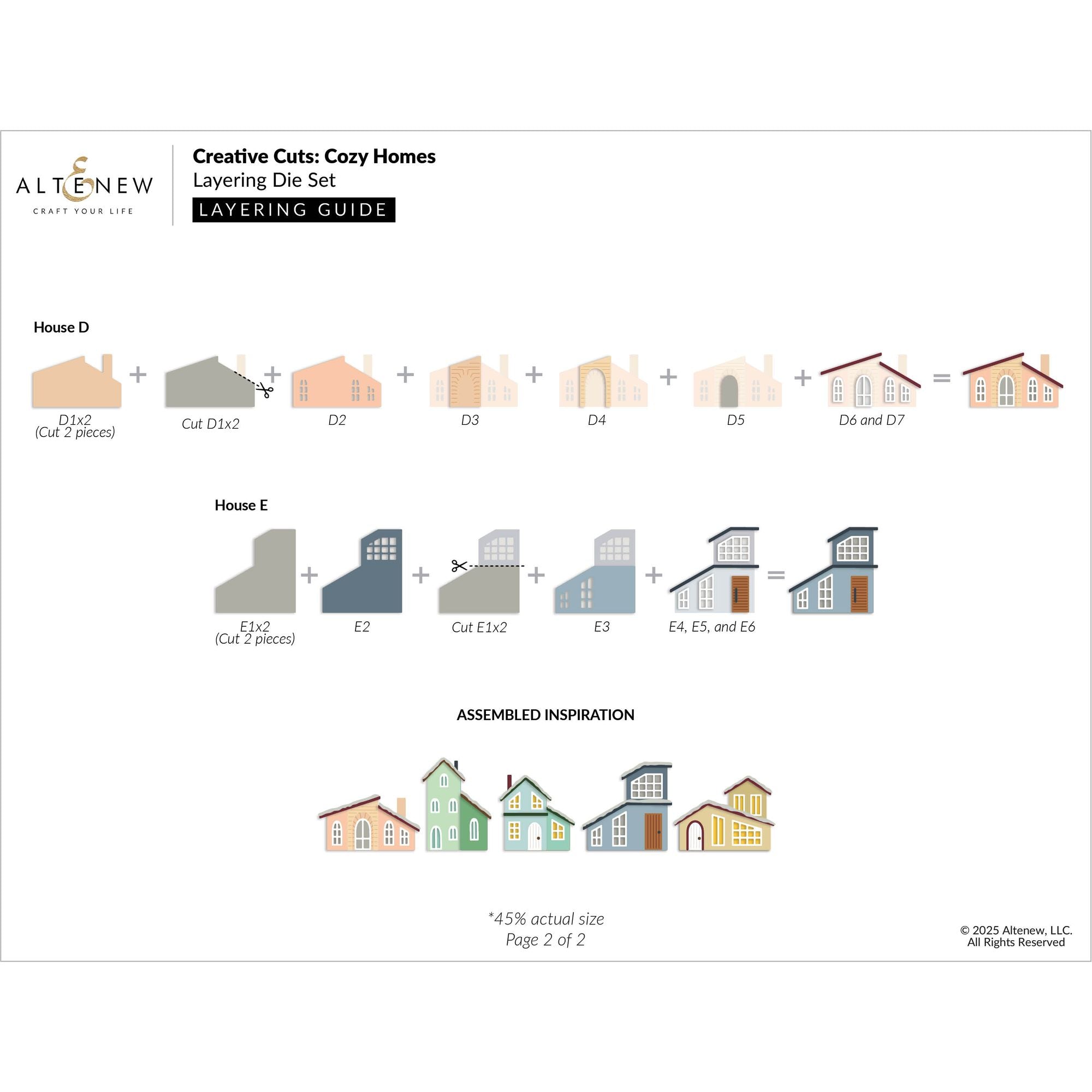 Altenew Creative Cuts Cozy Homes Layering Dies alt10902 layering guide 2