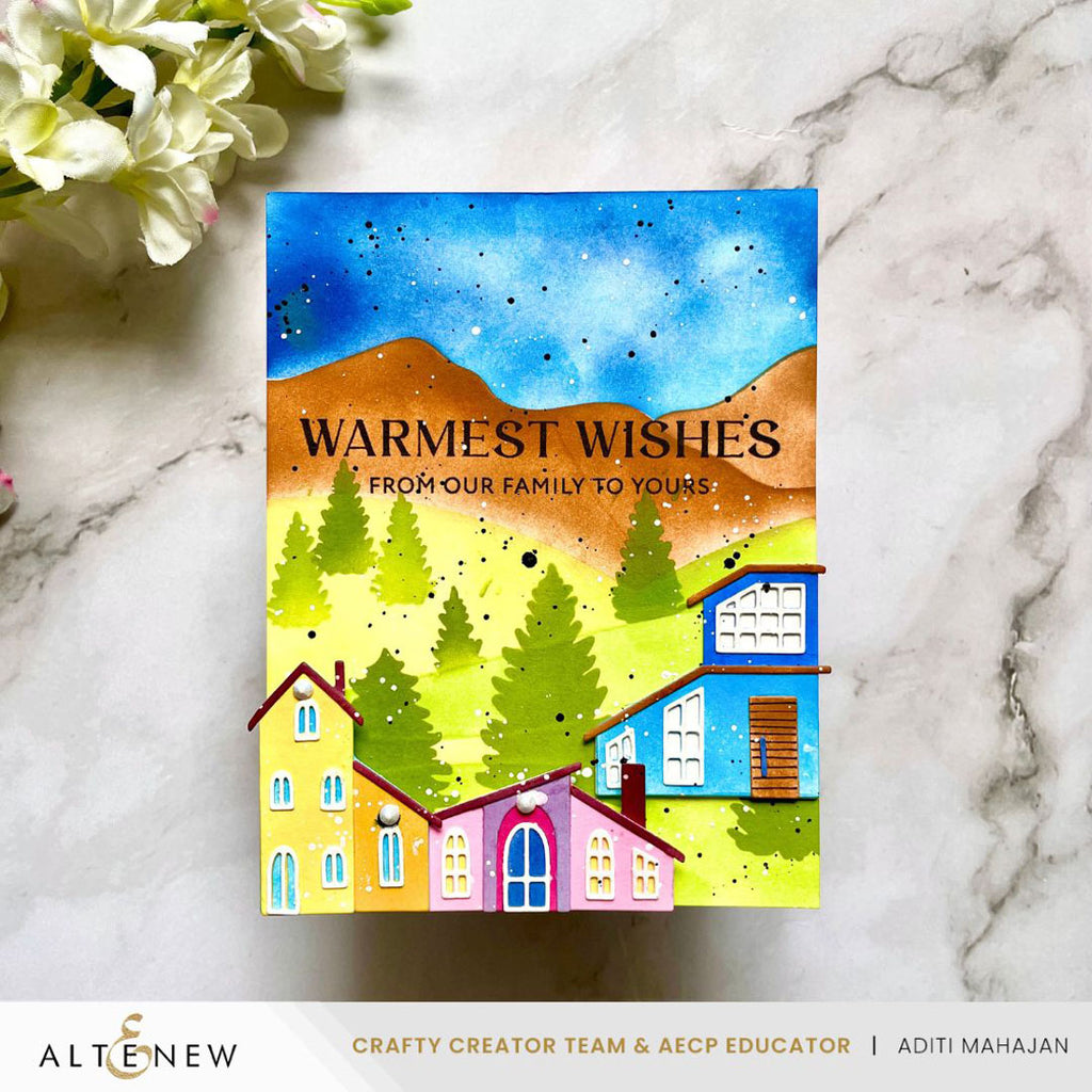 Altenew Creative Cuts Cozy Homes Layering Dies alt10902 warm wishes