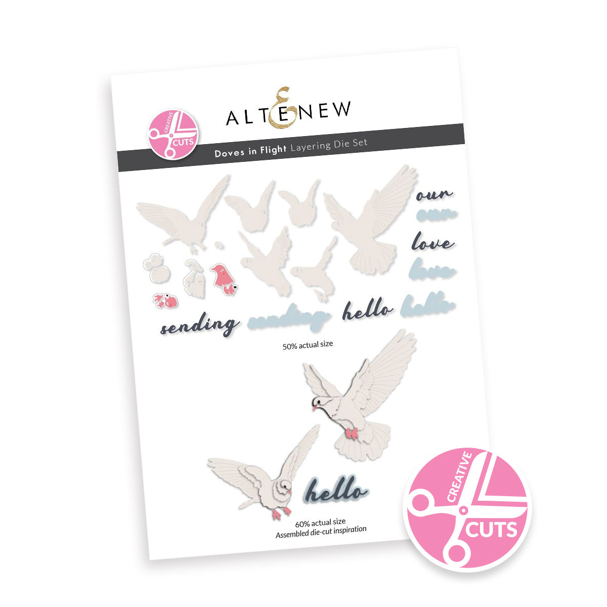 Altenew Creative Cuts Doves in Flight Layering Dies alt10696