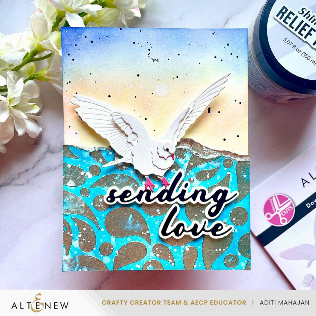 Altenew Creative Cuts Doves in Flight Layering Dies alt10696 sending love