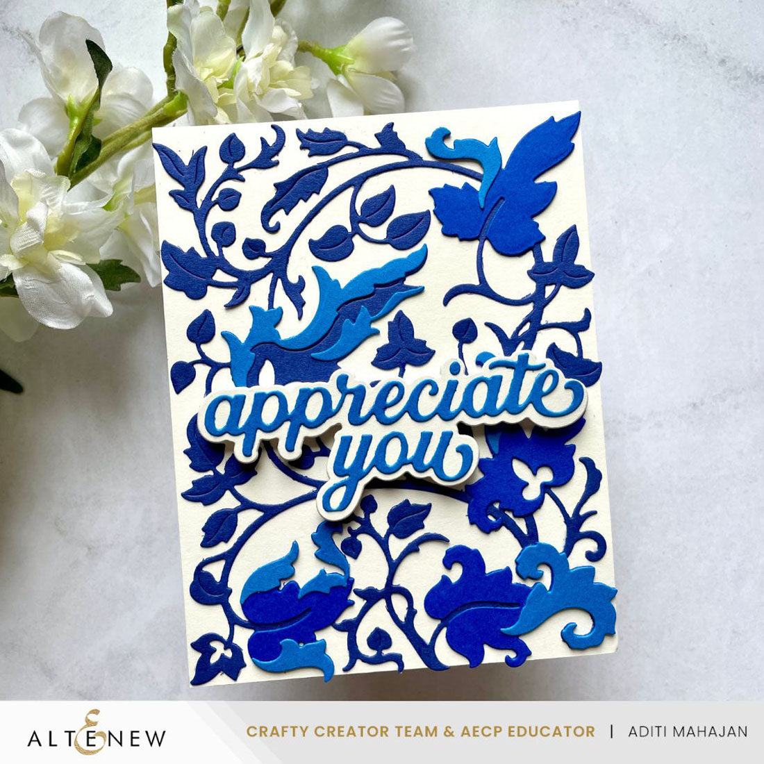 Altenew Creative Cuts Enchanted Vines Dies alt11028 blue
