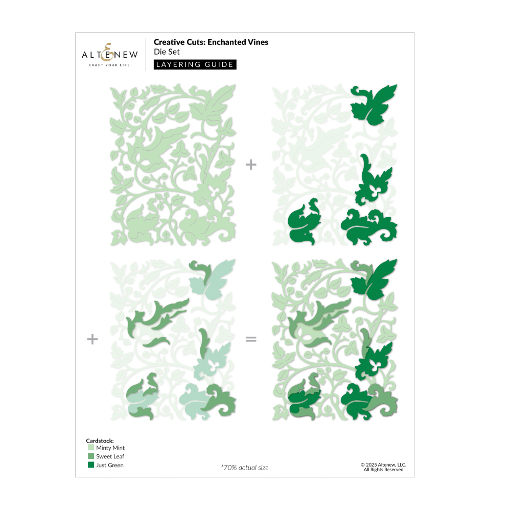 Altenew Creative Cuts Enchanted Vines Dies alt11028 layering guide