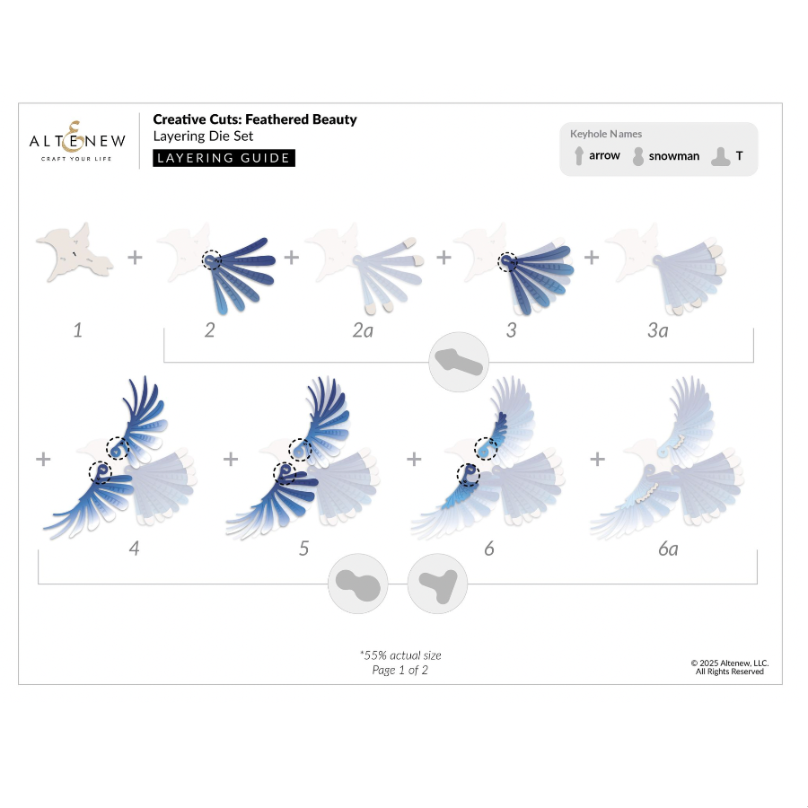 Altenew Creative Cuts Feathered Beauty Layering Dies alt11139 layering guide 1