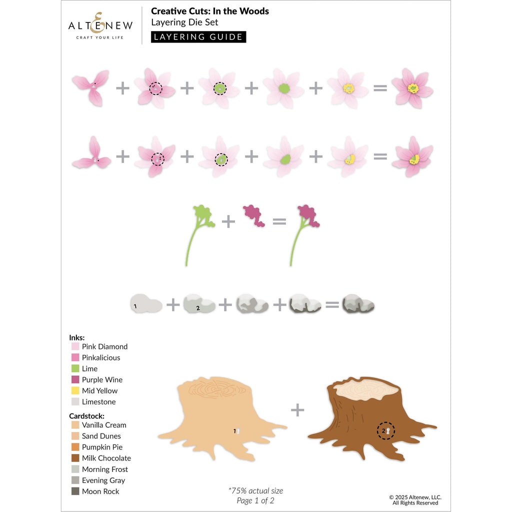 Altenew Creative Cuts In the Woods Layering Dies alt10829 layering guide 1