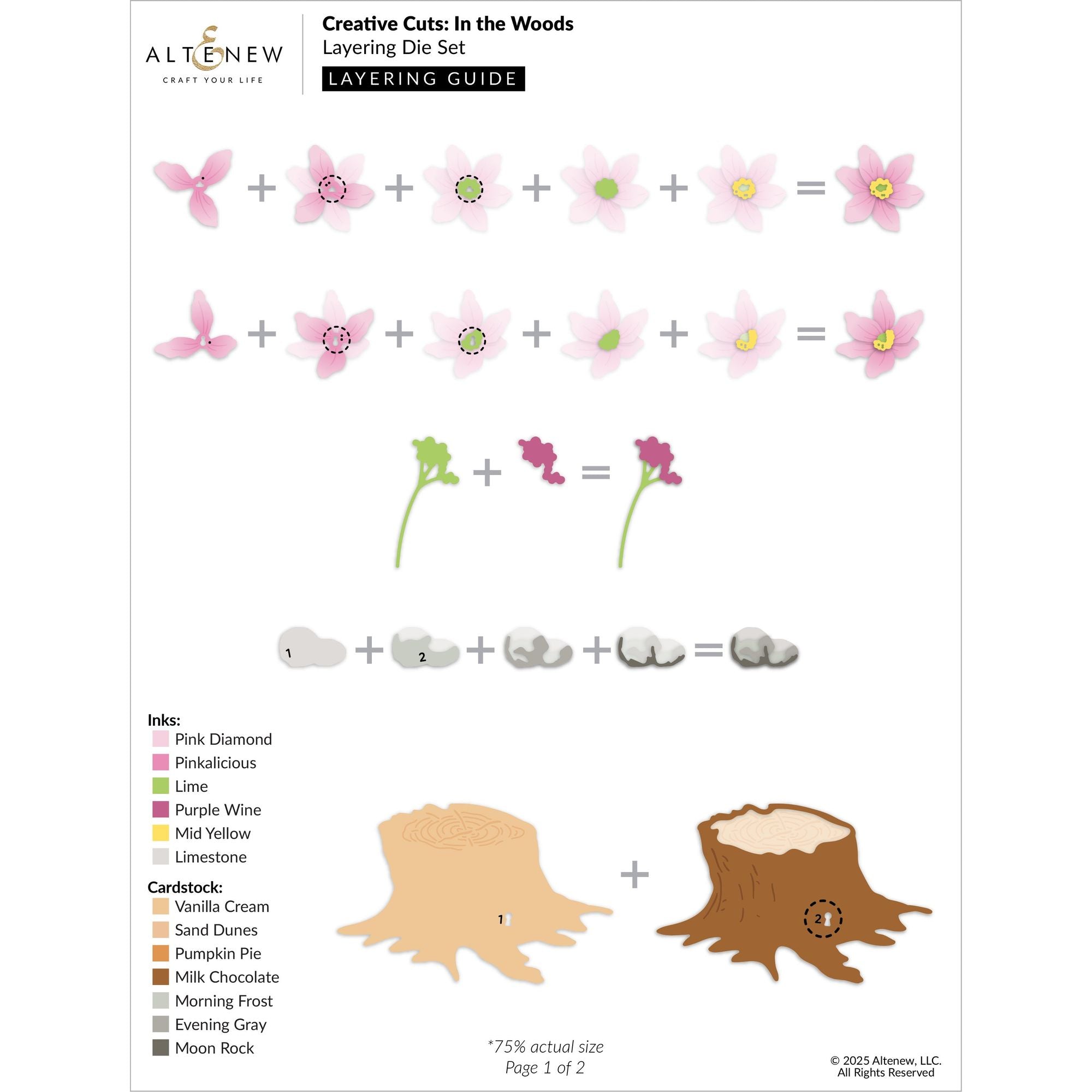 Altenew Creative Cuts In the Woods Layering Dies alt10829 layering guide 1