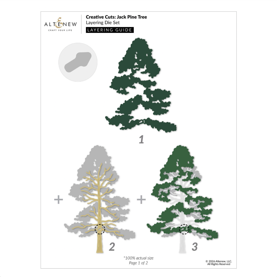 Altenew Creative Cuts Jack Pine Tree Layering Dies alt11456 layering guide 1
