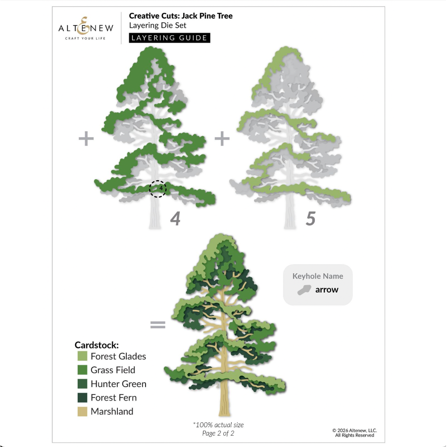 Altenew Creative Cuts Jack Pine Tree Layering Dies alt11456 layering guide 2