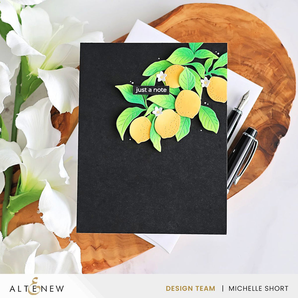 Altenew Creative Cuts Lemon Tree Layering Dies alt11515 just a note card