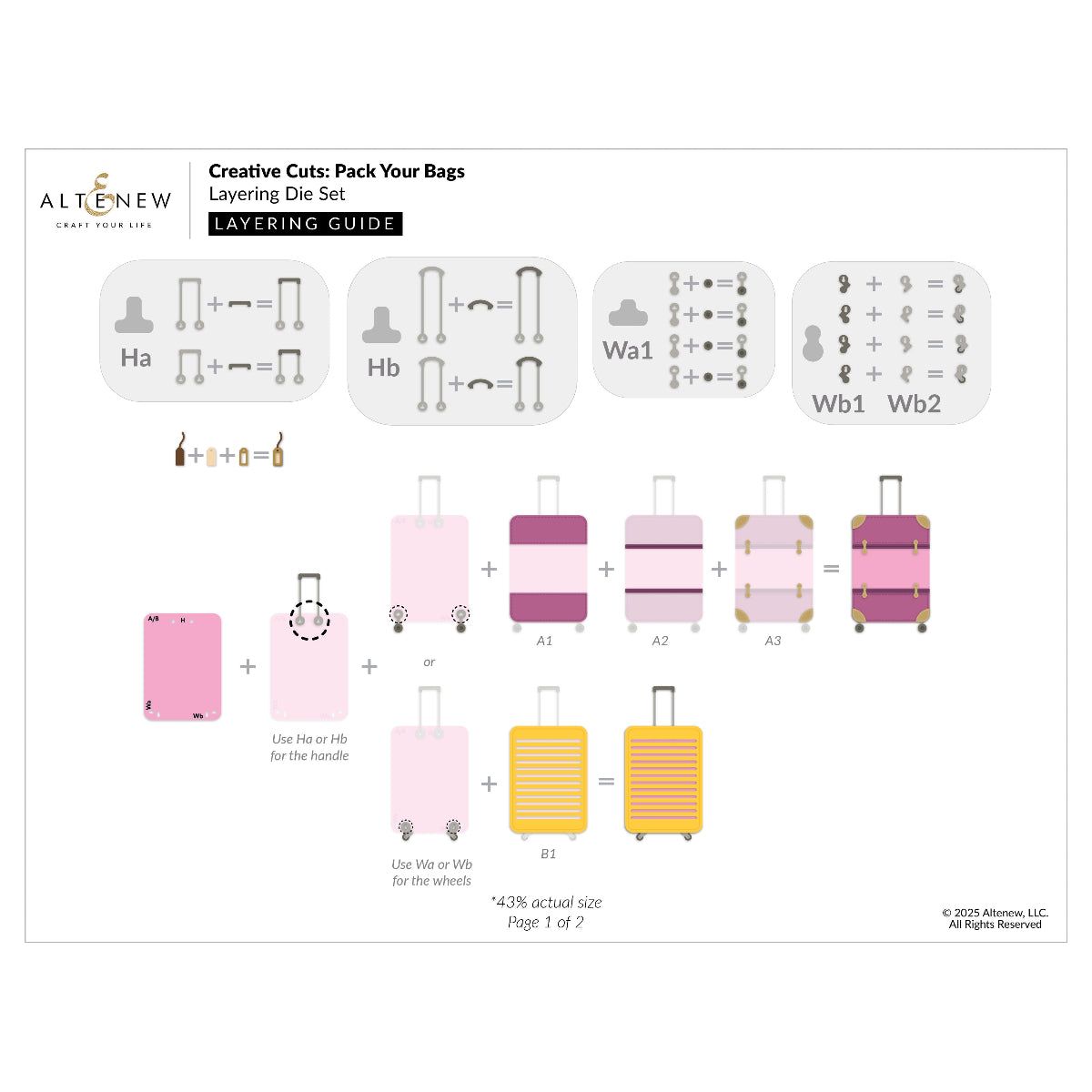 Altenew Creative Cuts Pack Your Bags Layering Dies alt10952 layering guide 1
