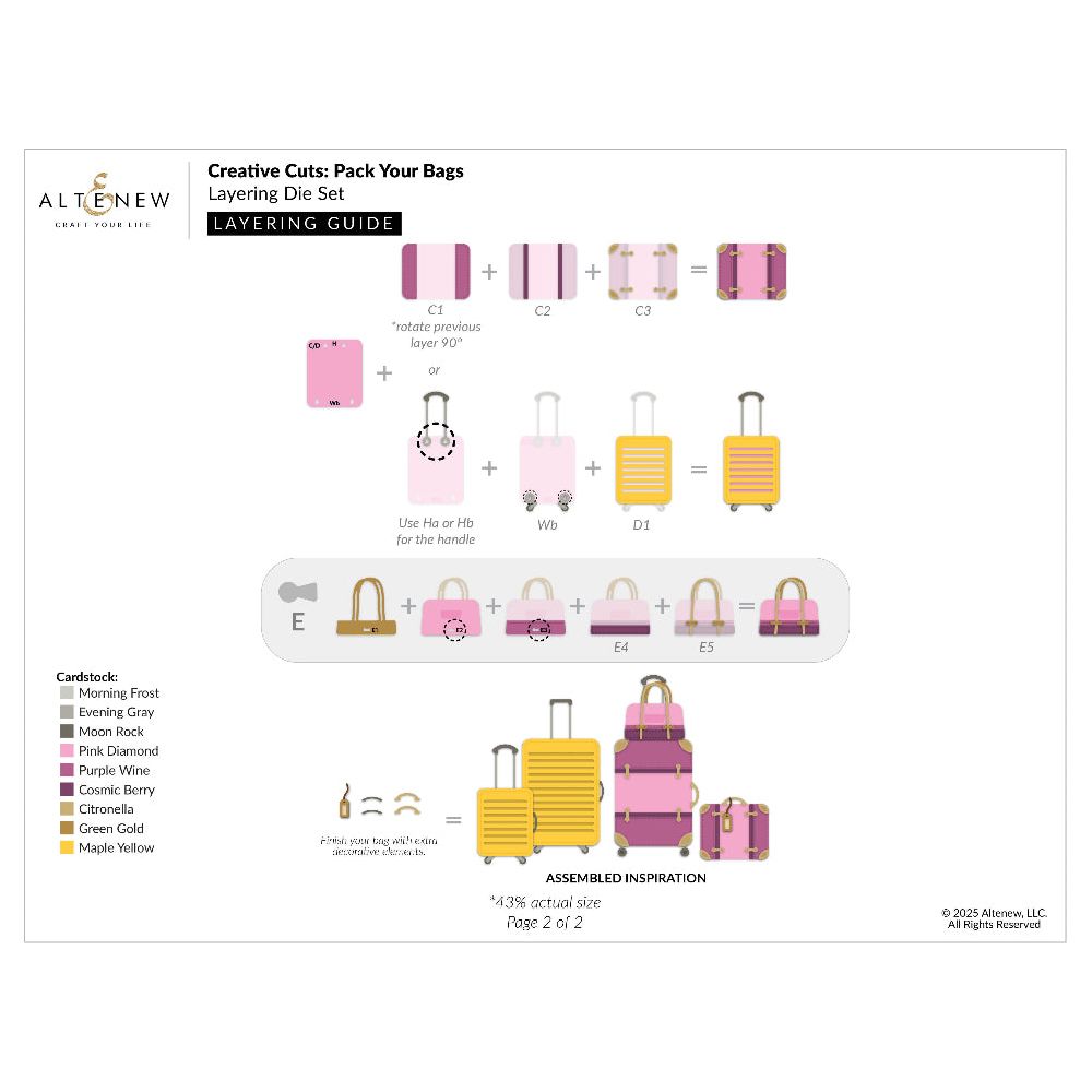 Altenew Creative Cuts Pack Your Bags Layering Dies alt10952 layering guide 2
