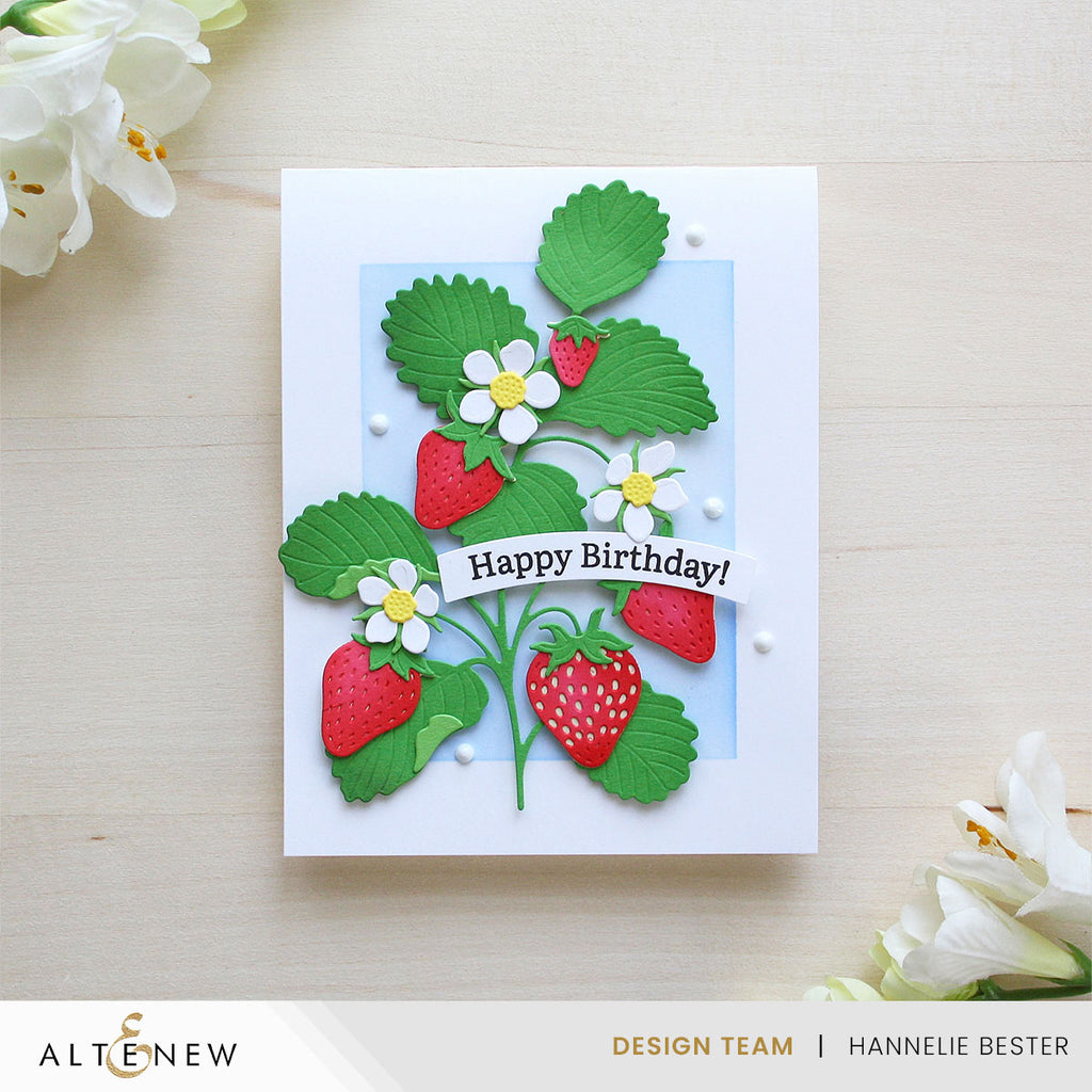 Altenew Creative Cuts Strawberry Patch Layering Dies alt11213 happy birthday