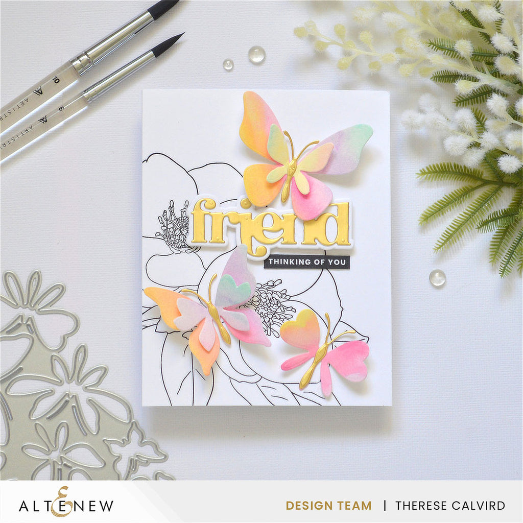 Altenew Creative Cuts Zero-Waste Fluttering Fantasies Layering Dies alt11324 friend
