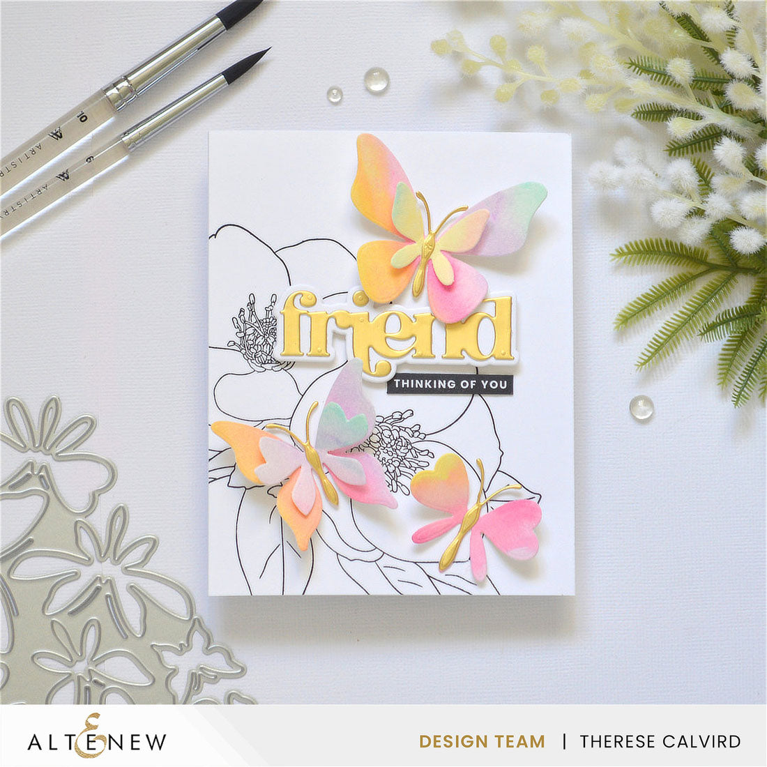 Altenew Creative Cuts Zero-Waste Fluttering Fantasies Layering Dies alt11324 friend