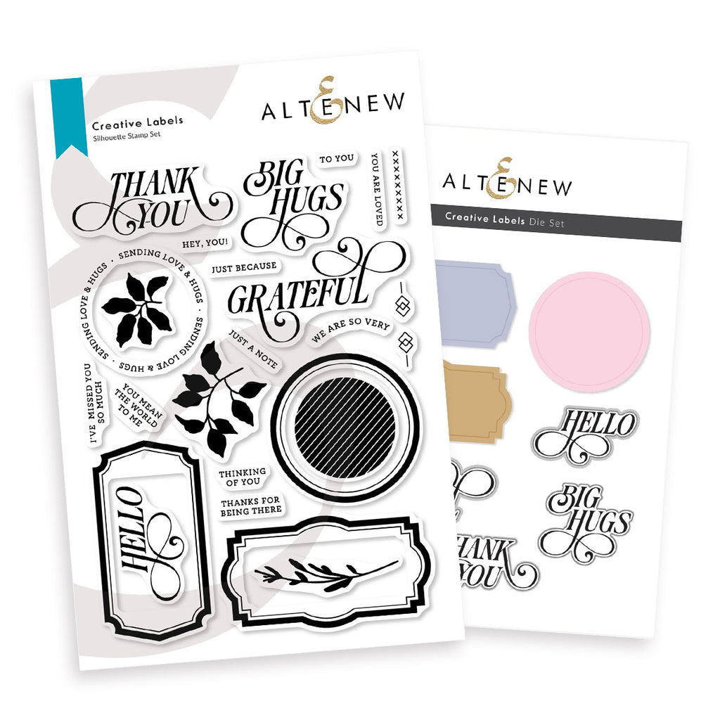 Altenew Creative Labels Clear Stamp and Die Set