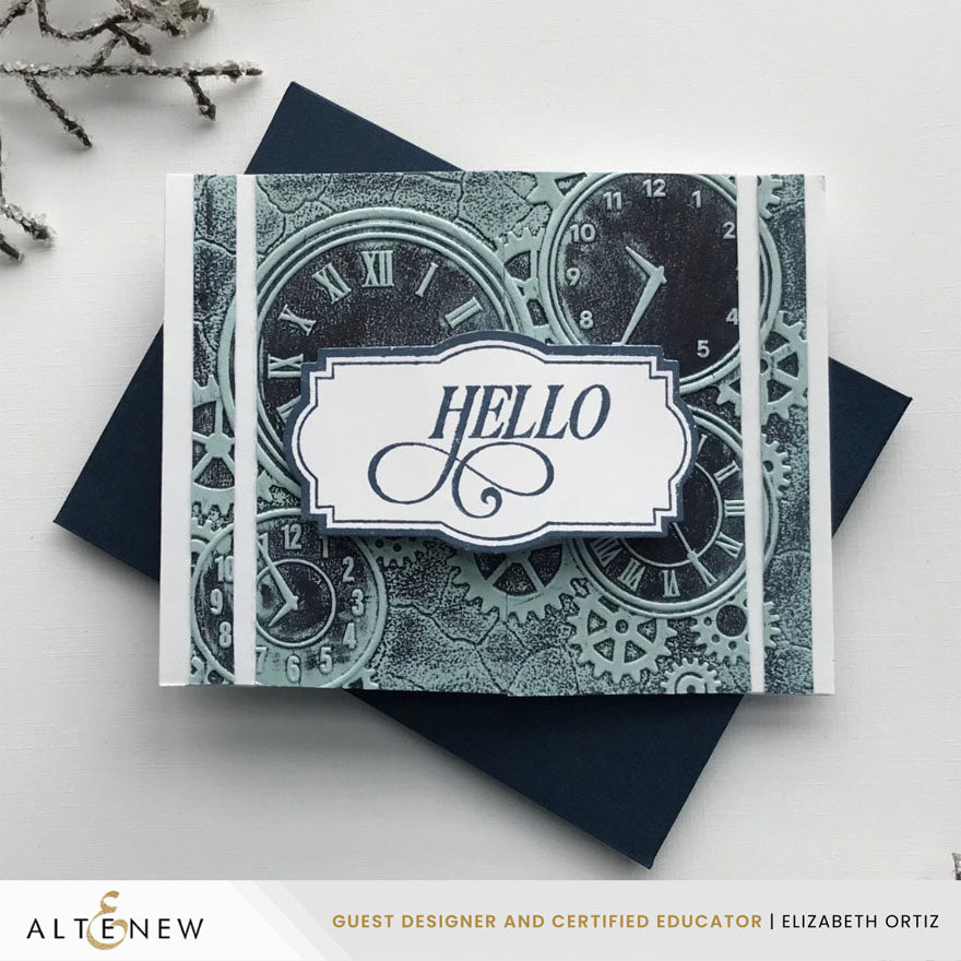 Altenew Creative Labels Clear Stamp and Die Set clocks
