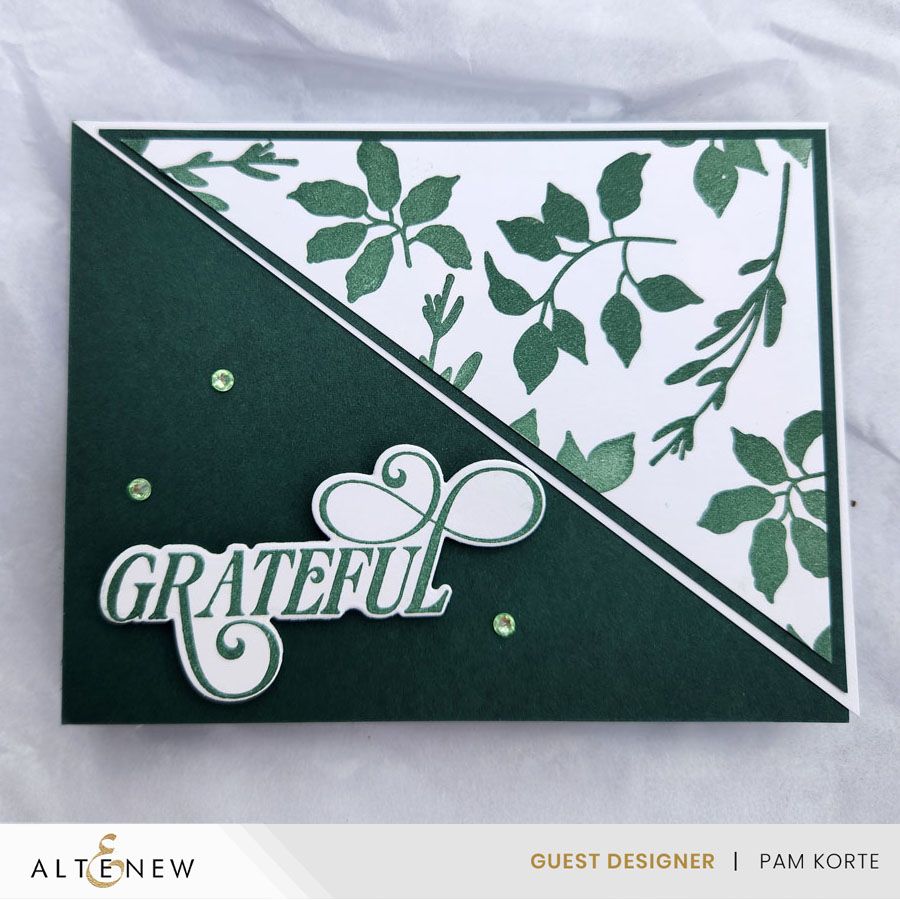 Altenew Creative Labels Clear Stamp and Die Set grateful green