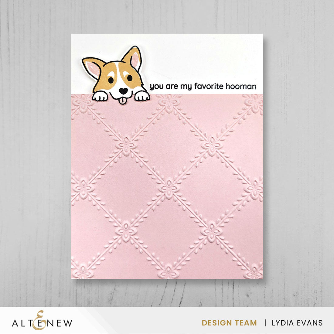 Altenew Crisscross Blooms 3D Embossing Folder alt11073 dog
