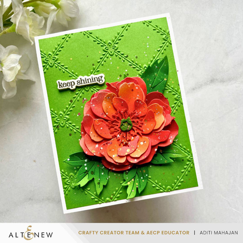 Altenew Crisscross Blooms 3D Embossing Folder alt11073 flower