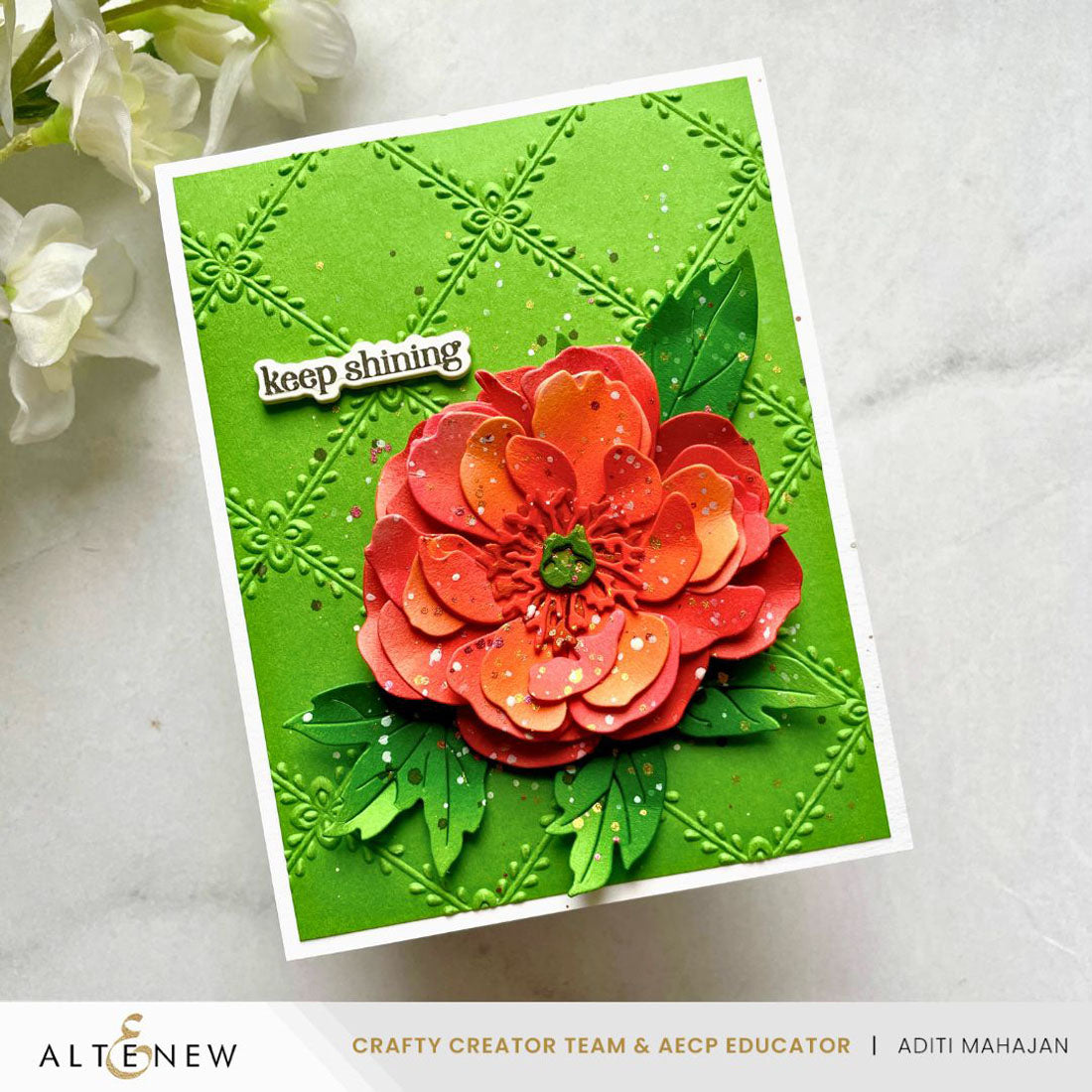 Altenew Crisscross Blooms 3D Embossing Folder alt11073 flower