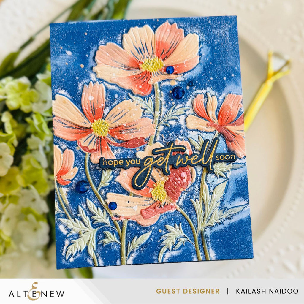 Altenew Dancing Cosmos 3D Embossing Folder alt11016 get well