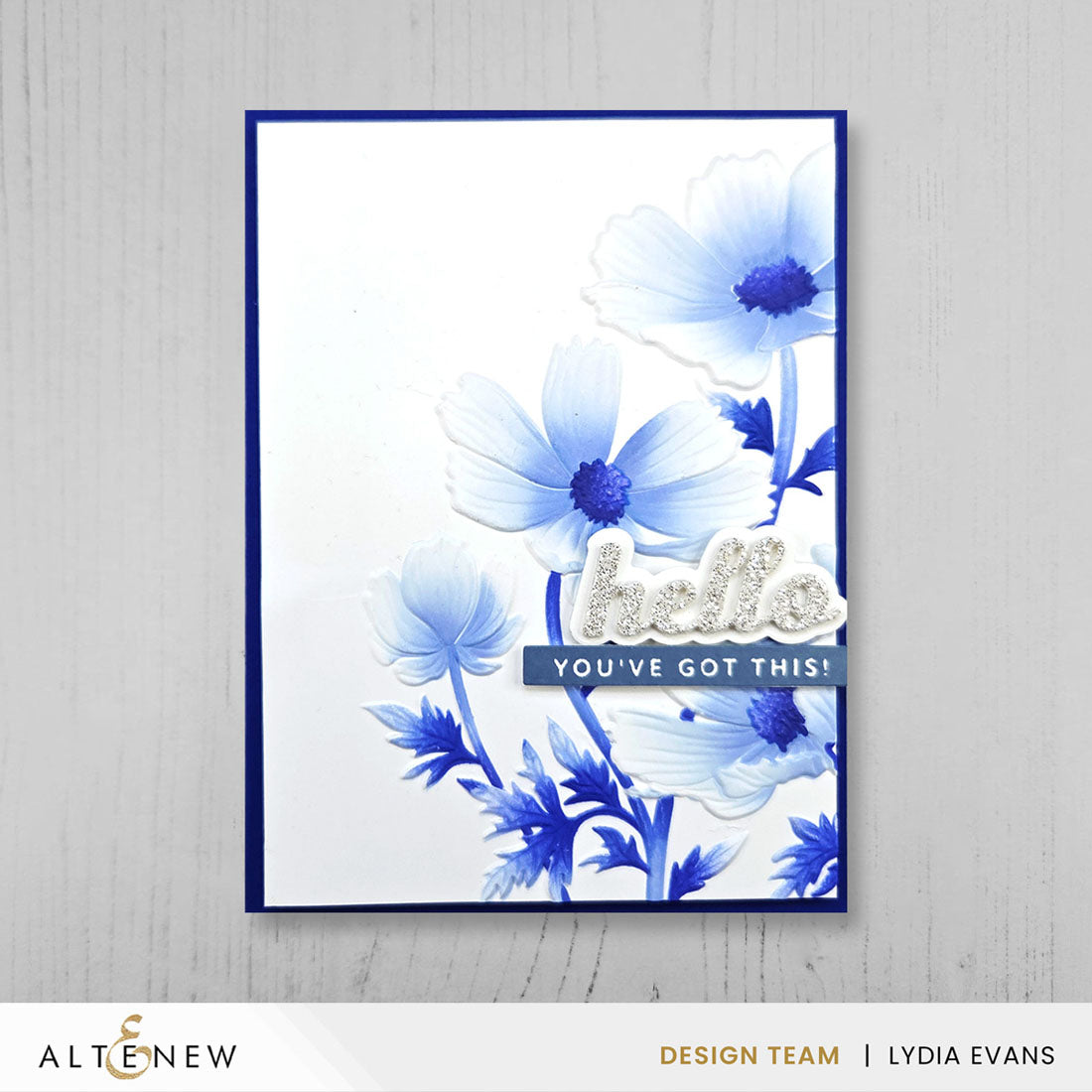 Altenew Dancing Cosmos 3D Embossing Folder and Coloring Stencil Set hello