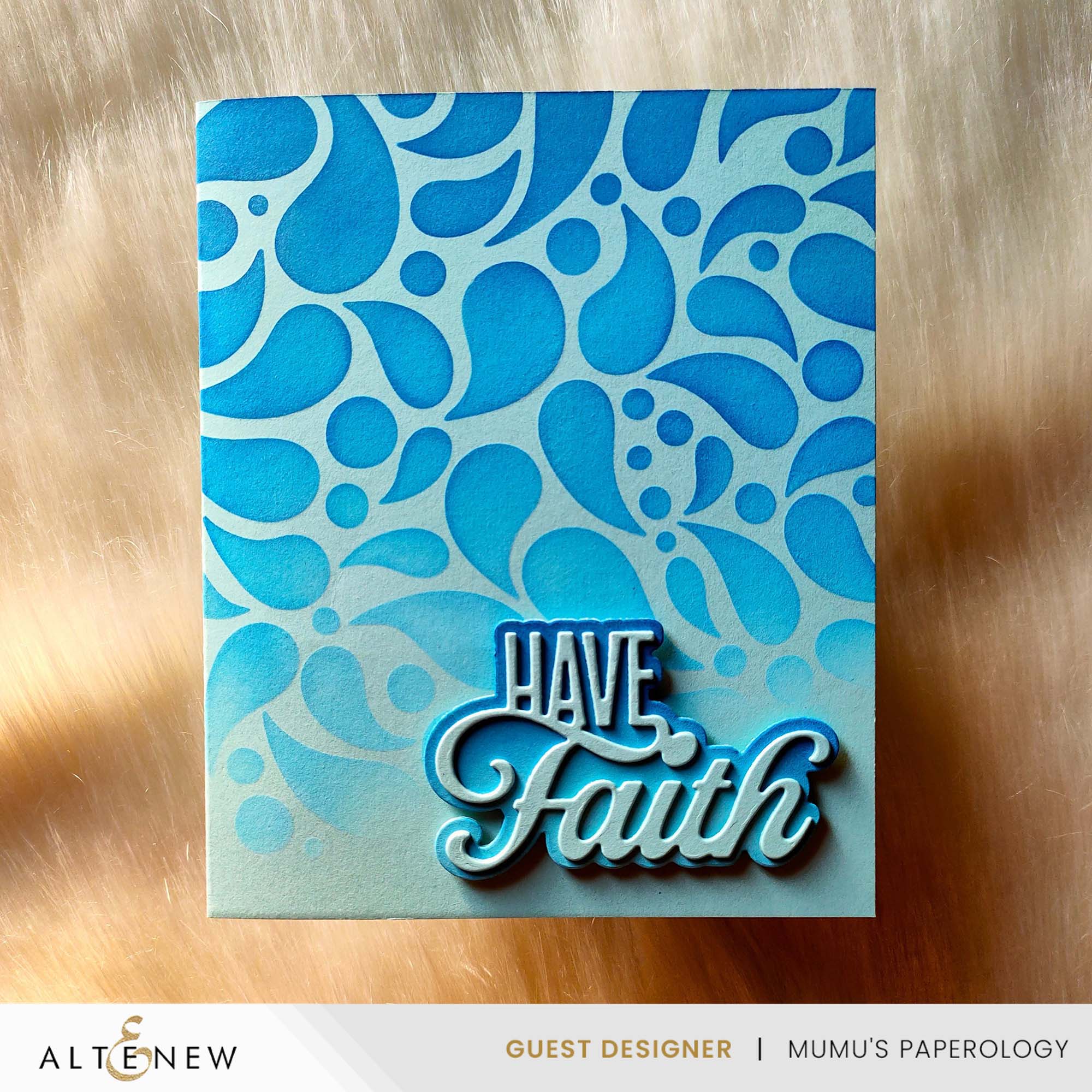 Altenew Dancing Drops Stencil alt10670 blue