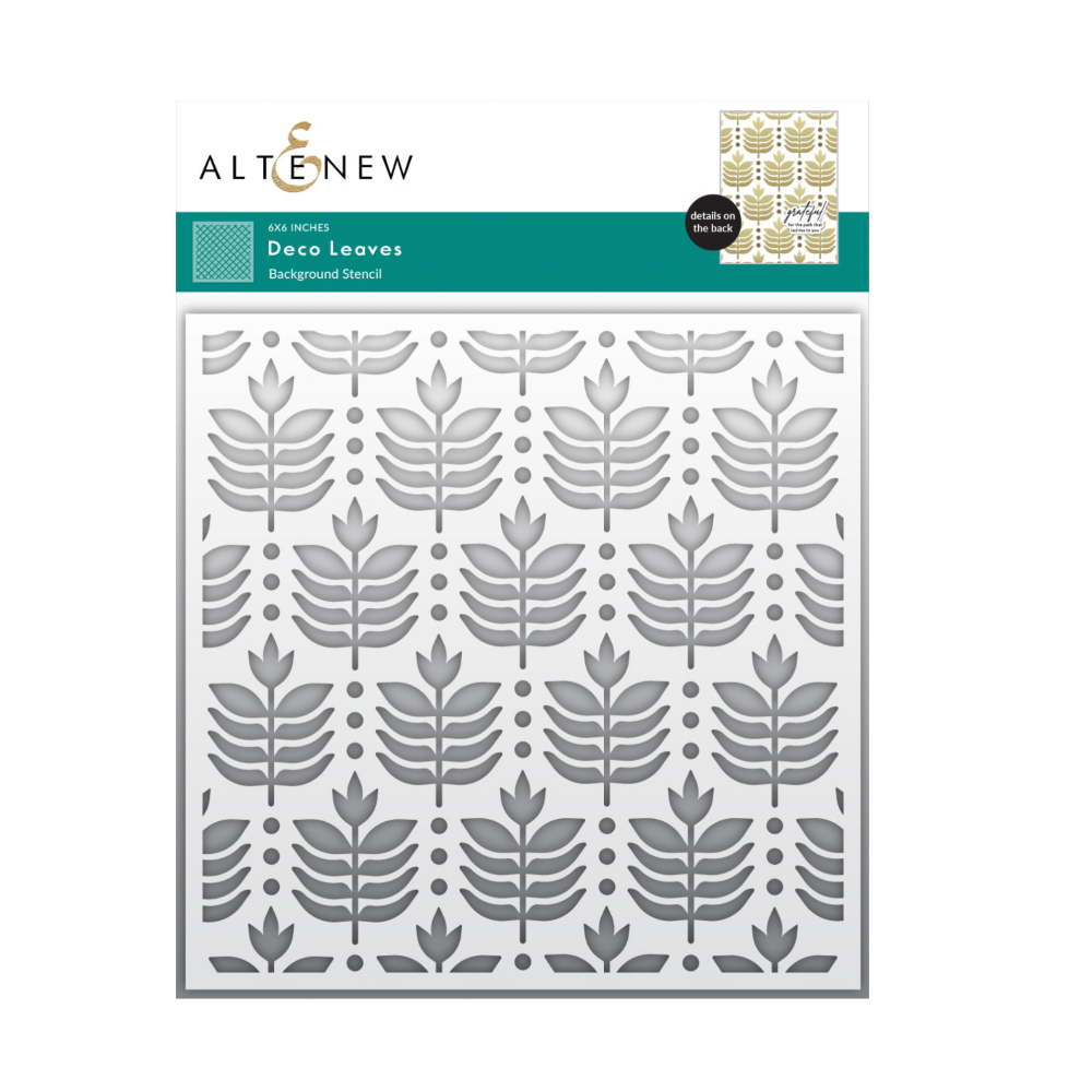 Altenew Deco Leaves Background Stencil alt10990