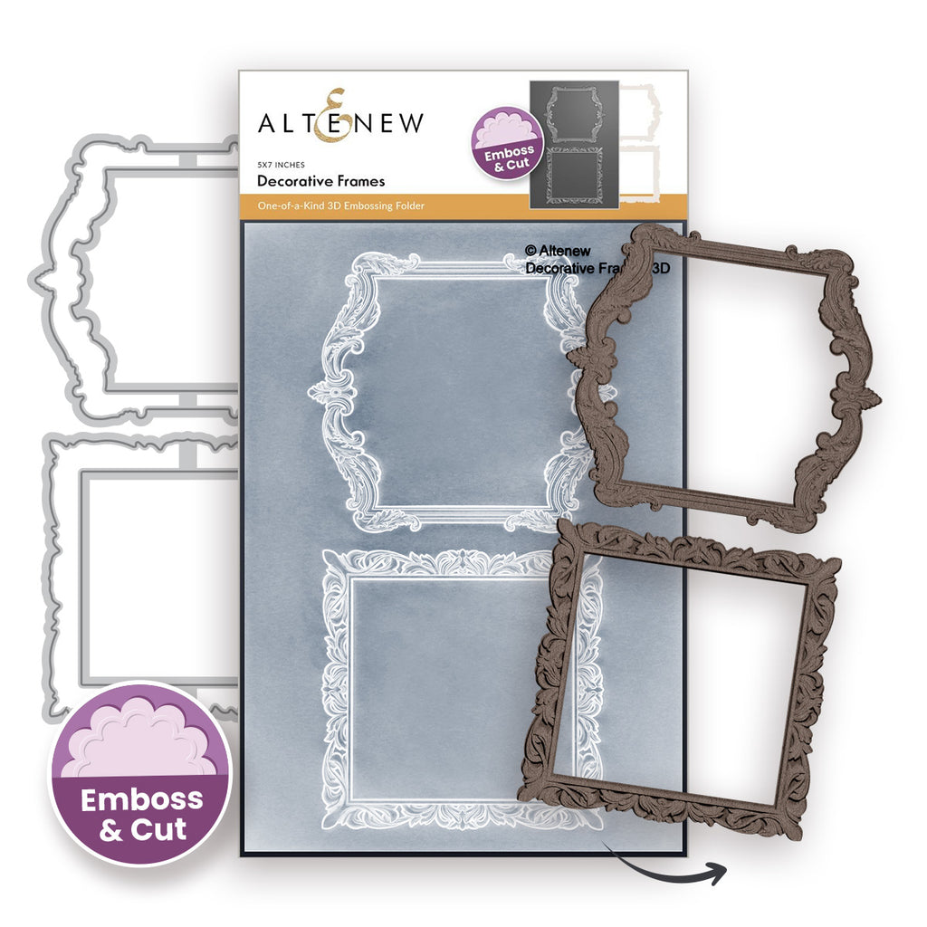 Altenew Decorative Frames 3D Embossing Folder and Die Set alt11517