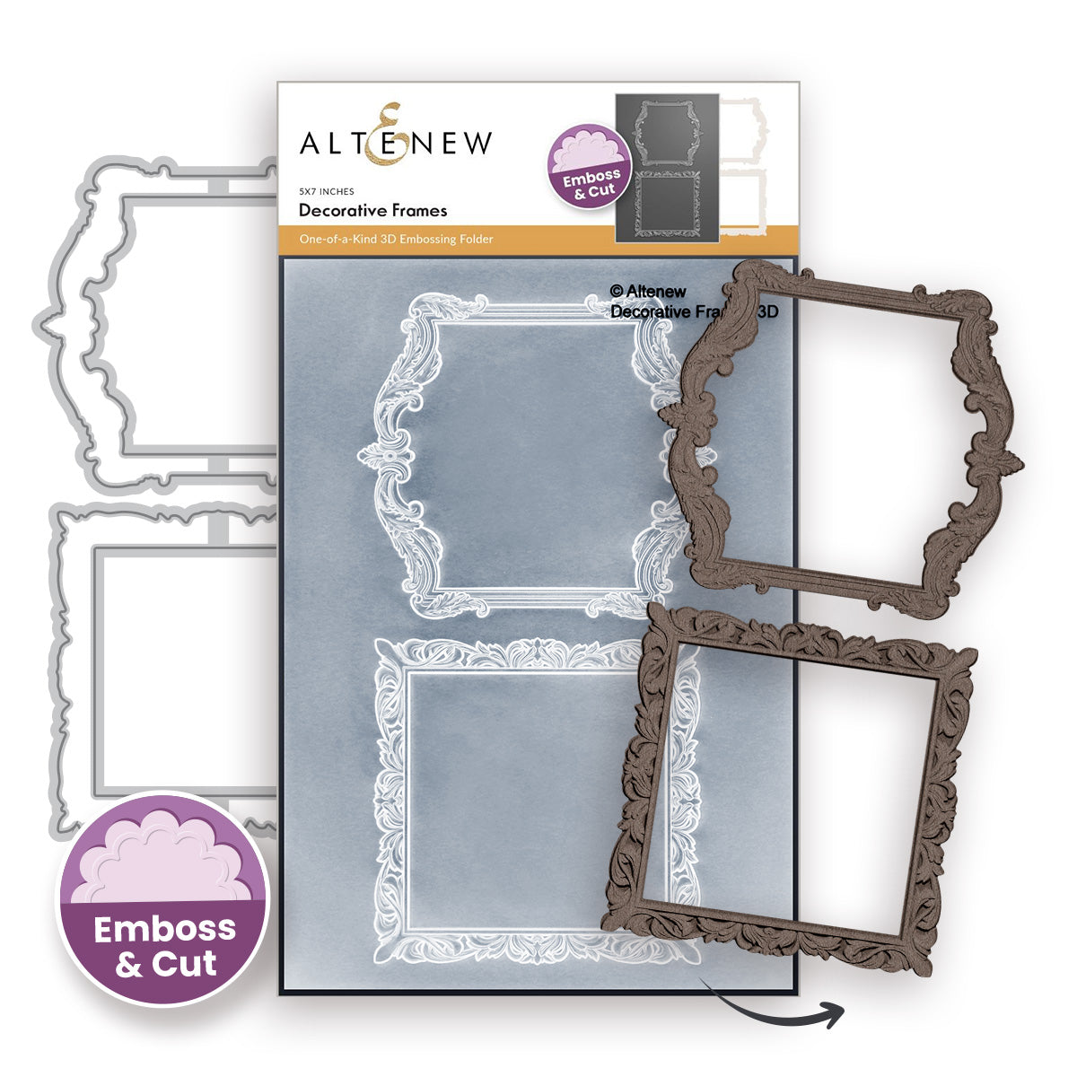 Altenew Decorative Frames 3D Embossing Folder and Die Set alt11517