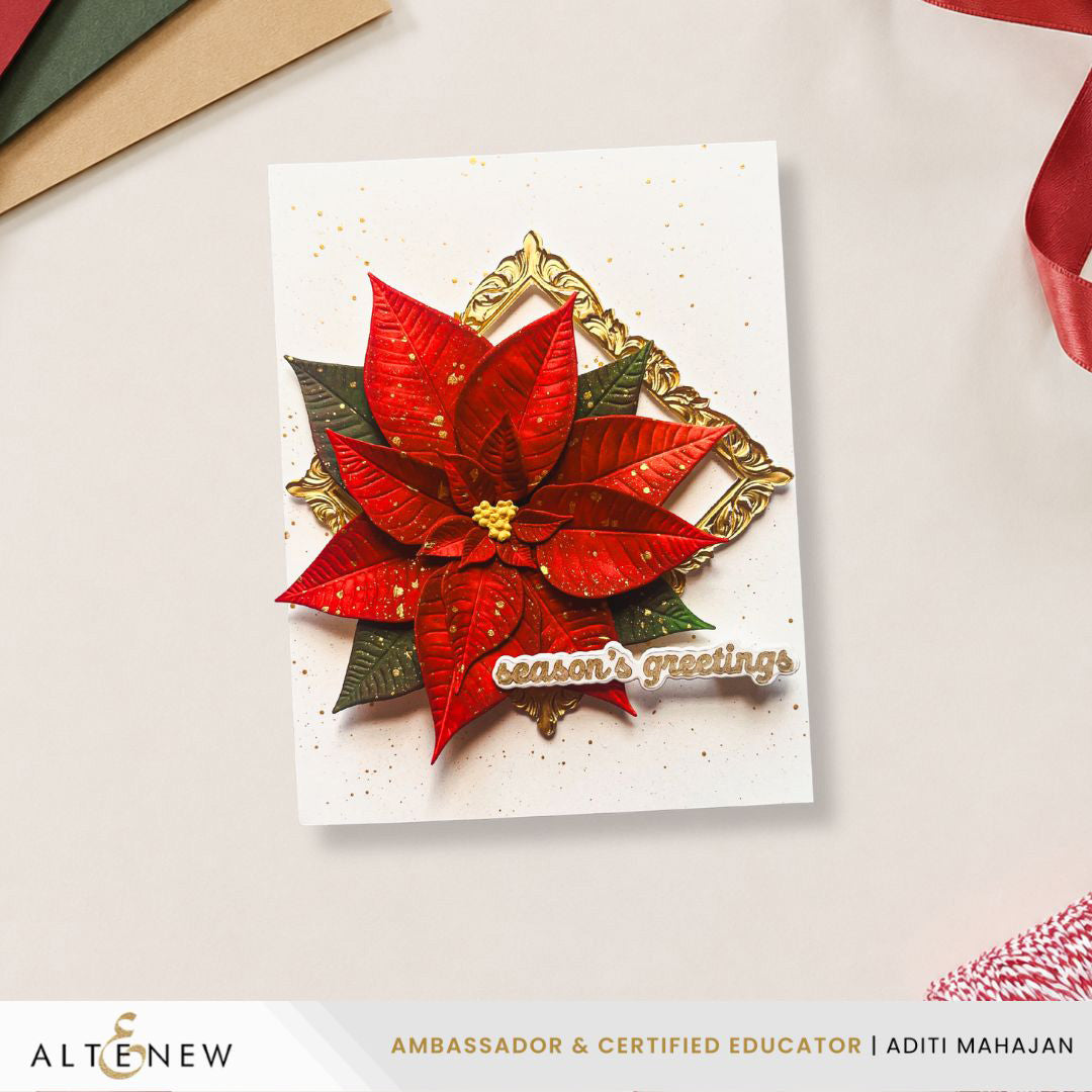 Altenew Decorative Frames 3D Embossing Folder and Die Set alt11517 season's greetings card