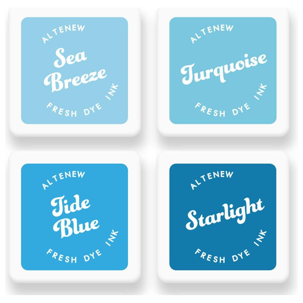 Altenew Deep Blue Seas Fresh Dye Ink Mini Cube Pad Set alt8351