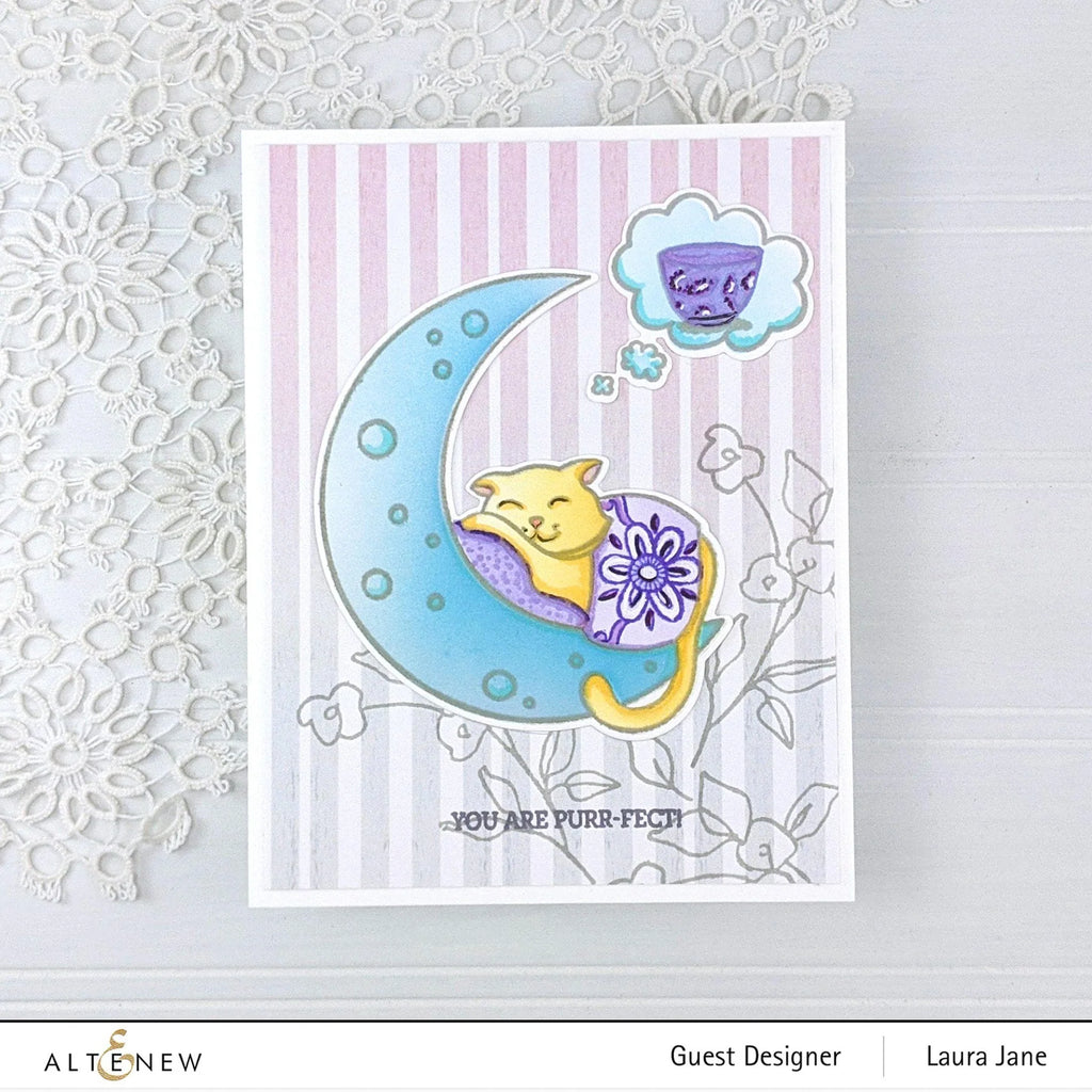 Altenew Dreamy Cat Simple Coloring Stencils alt6024* sleeping