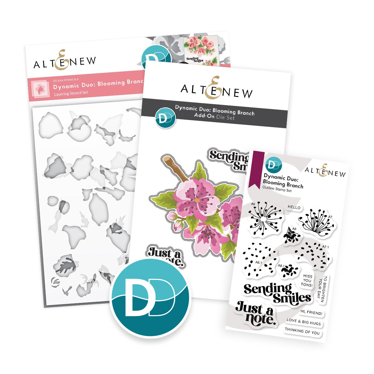 Altenew Dynamic Duo Blooming Branch Stamp Stencil and Add-on Die Set