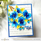 Altenew Dynamic Duo Blooming Branch Stamp Stencil and Add-on Die Set blue flowers