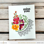 Altenew Dynamic Duo Crescent Flowers Clear Stamp and Stencil Set alt10616bn1 miss you
