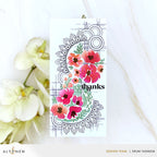 Altenew Dynamic Duo Crescent Flowers Clear Stamp and Stencil Set alt10616bn1 thanks