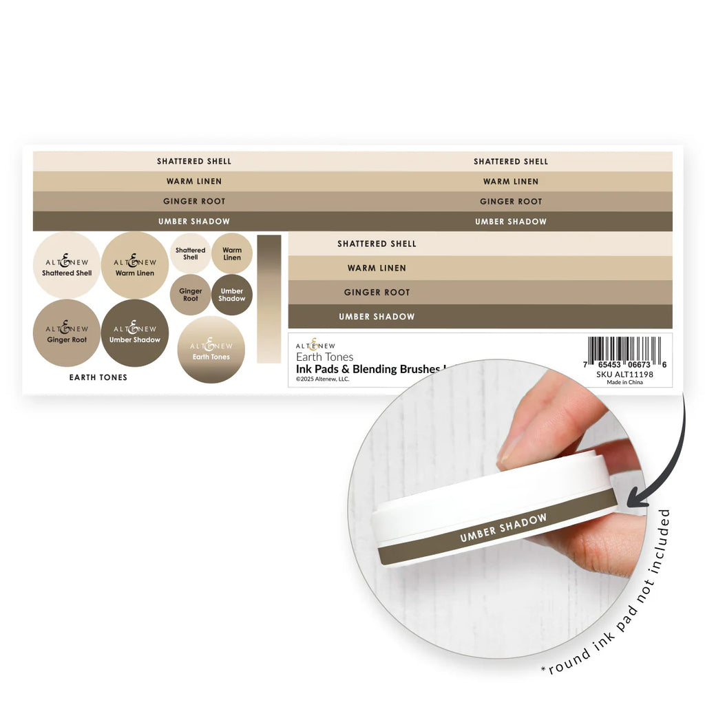 Altenew Earth Tones Ink Pads and Blending Brushes Label Set alt11198 image 1