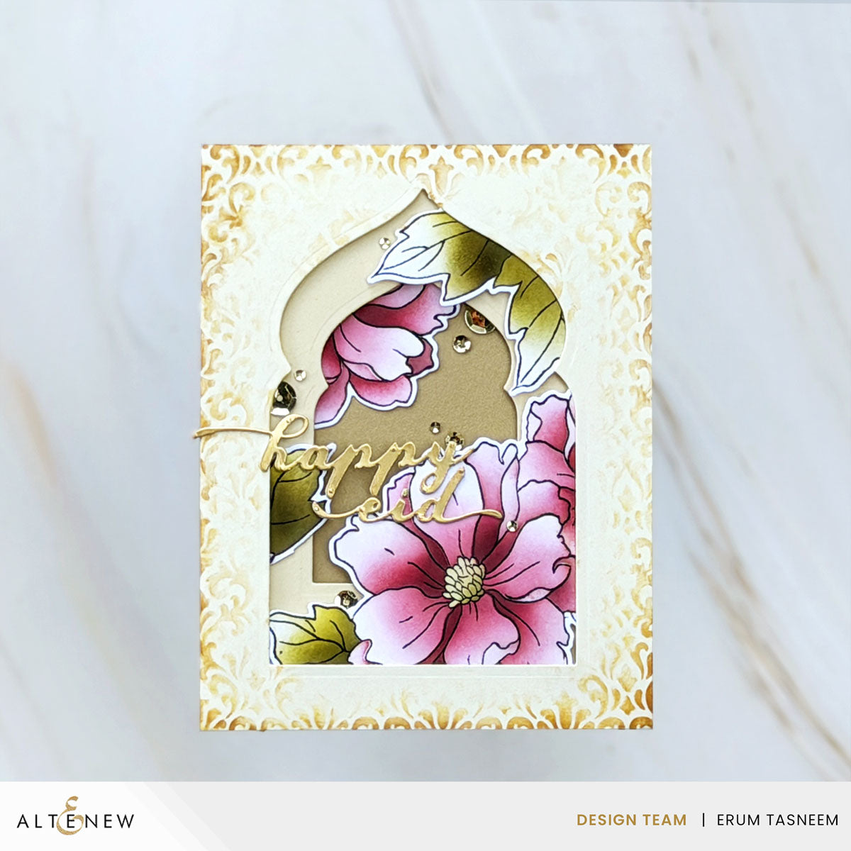 Altenew Eid Greetings Dies alt11408 pink flowers