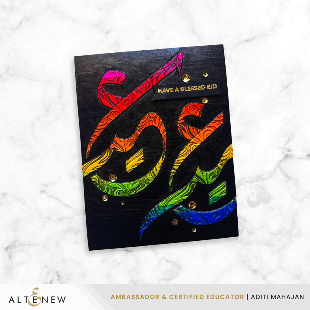 Altenew Eid Wishes Clear Stamps alt11409 rainbow